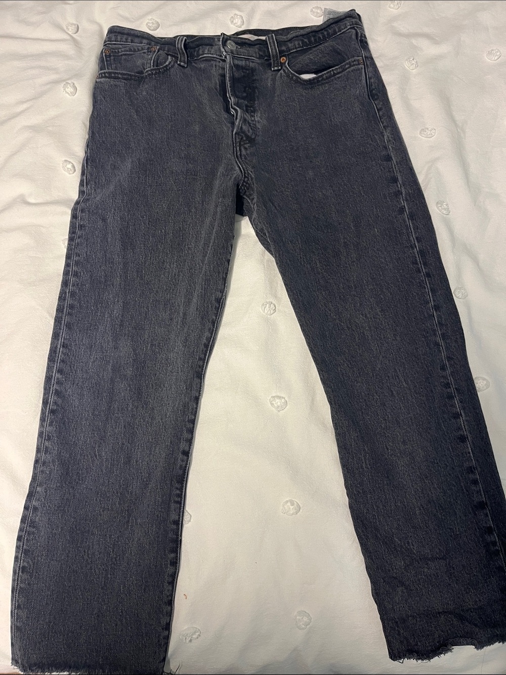 Black/Grat Straight-Leg Jeans
